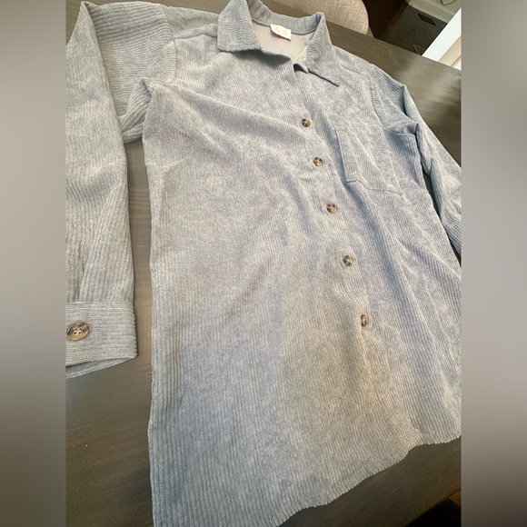 Grey Blue corduroy  Shacket size small - Picture 2 of 3